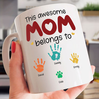 This Awesome Mom Belongs To Mug Personalized Gift For Mother