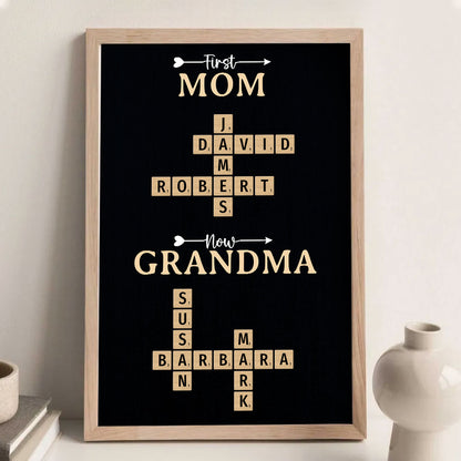 Now Grandma Crossword Puzzle Poster Personalized Gift For Grandma
