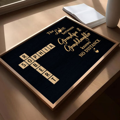 Grandpa & Granddaughter No Distance Crossword Puzzle Personalized Poster For Grandpa For Granddaughter