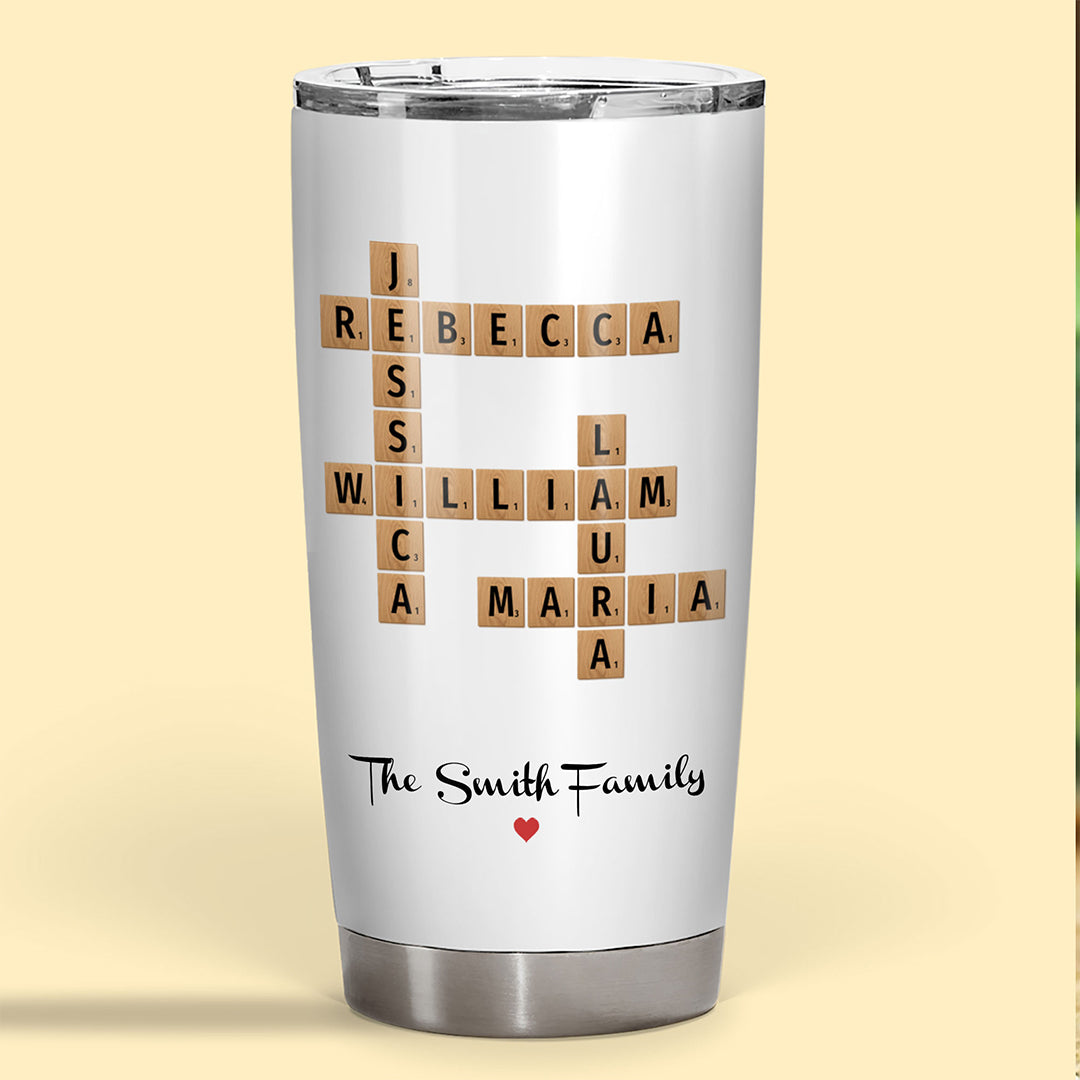 Family Names Crossword Puzzle Tumbler Personalized Gift For Family