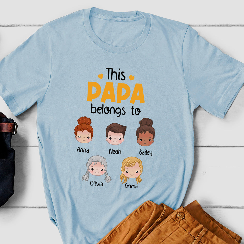 This Awesome Papa Belongs To Kids T-shirt Personalized Gift For Grandpa