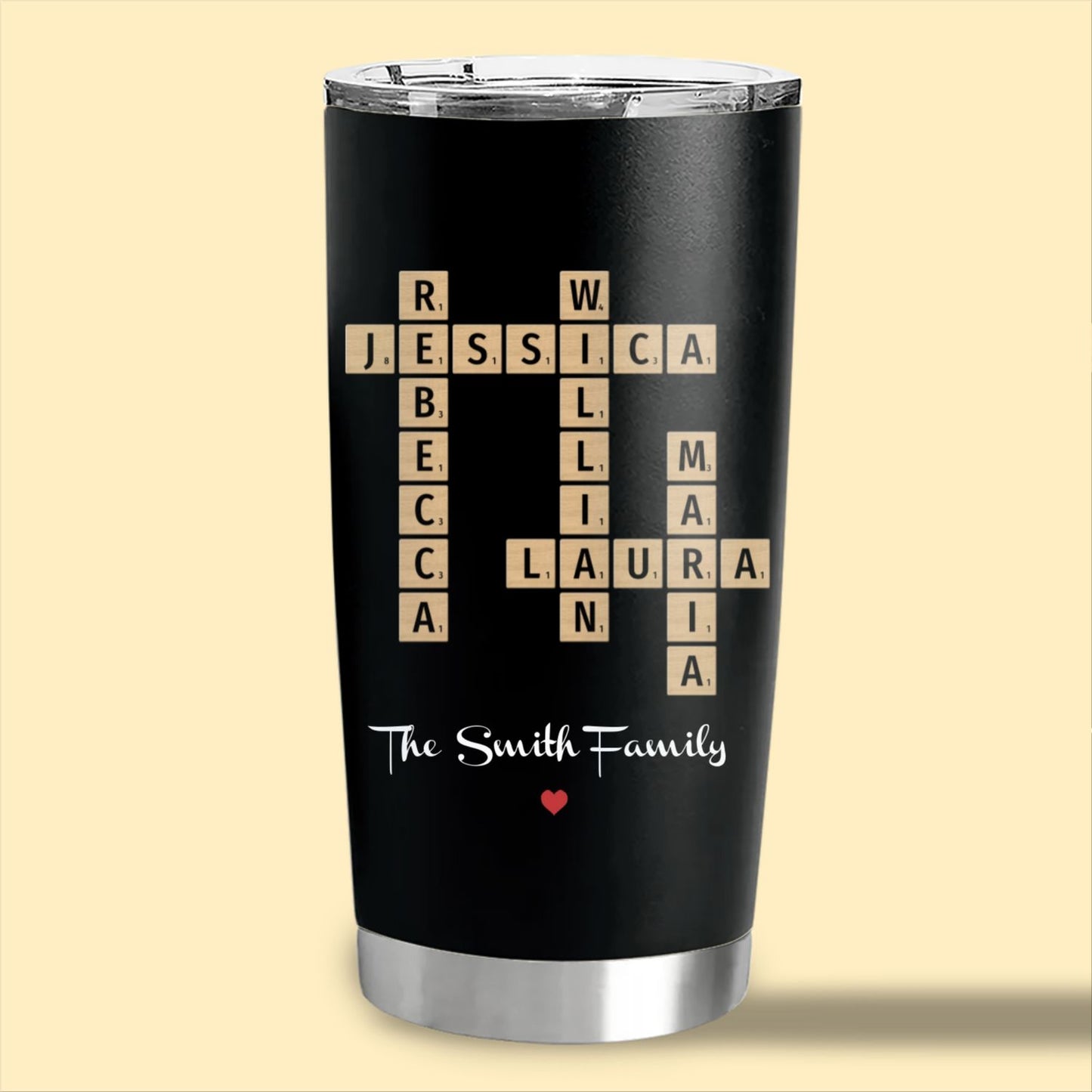 Family Names Crossword Puzzle Tumbler Personalized Gift For Family
