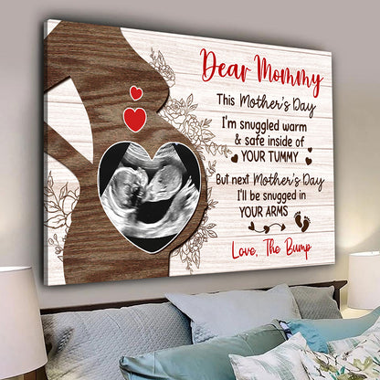 I'll Be Snuggled Canvas Personalized Mother's Day Gift For Mom To Be