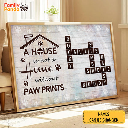 Pawprints Home Crossword Poster Personalized Gift For Pet Lover