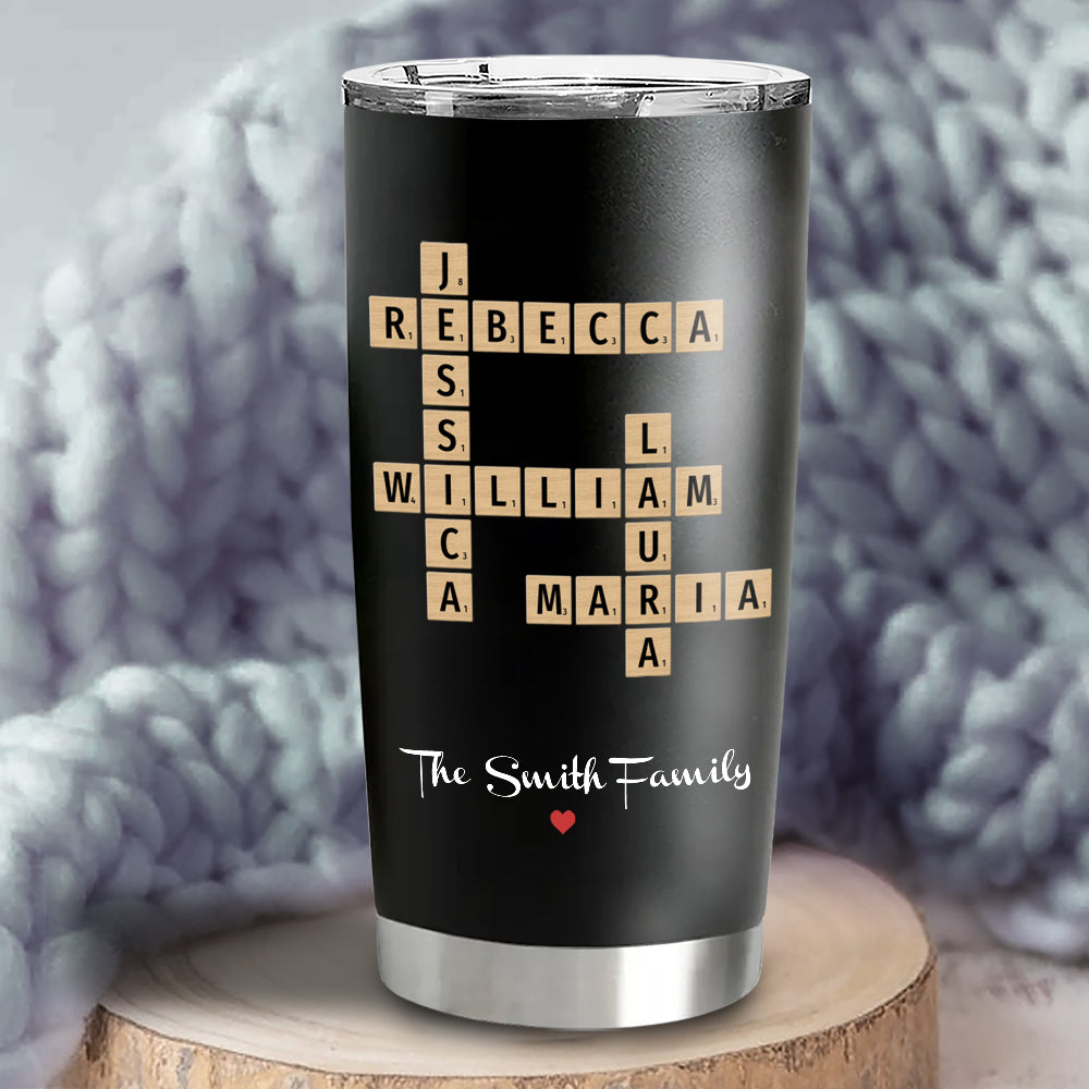 Family Names Crossword Puzzle Tumbler Personalized Gift For Family