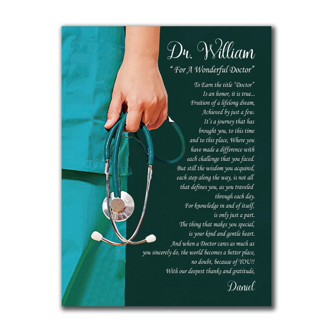 For A Wonderful Doctor Canvas Personalized Gift For Doctor