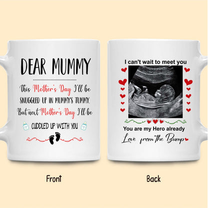 Personalized Mother's Day Ultrasound Mummy Snuggled Mug Gift For Expecting Mom