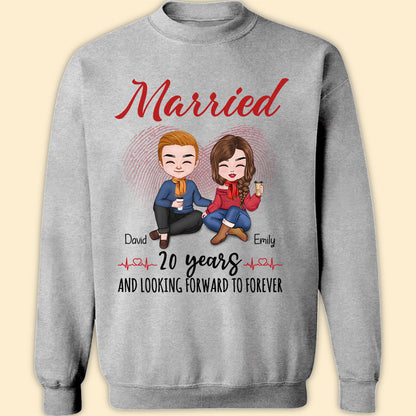 Married 20 Years Matching T-shirt Personalized Anniversary Gift For Couple