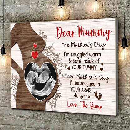 I'll Be Snuggled Canvas Personalized Mother's Day Gift For Mom To Be