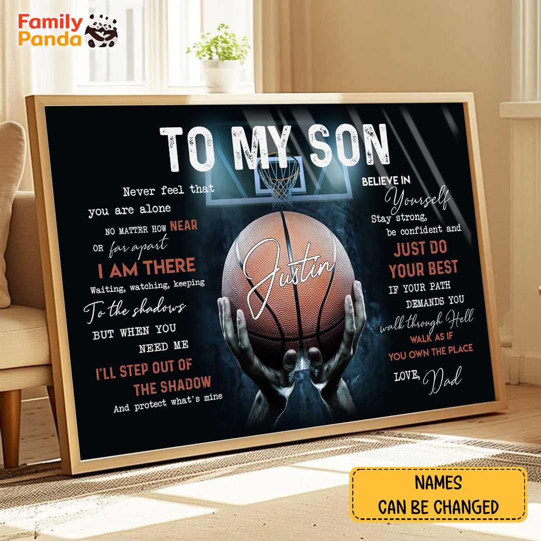 Personalized Basketball Gift To My Son From Dad Poster Gift For Son