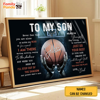 Personalized Basketball Gift To My Son From Dad Poster Gift For Son