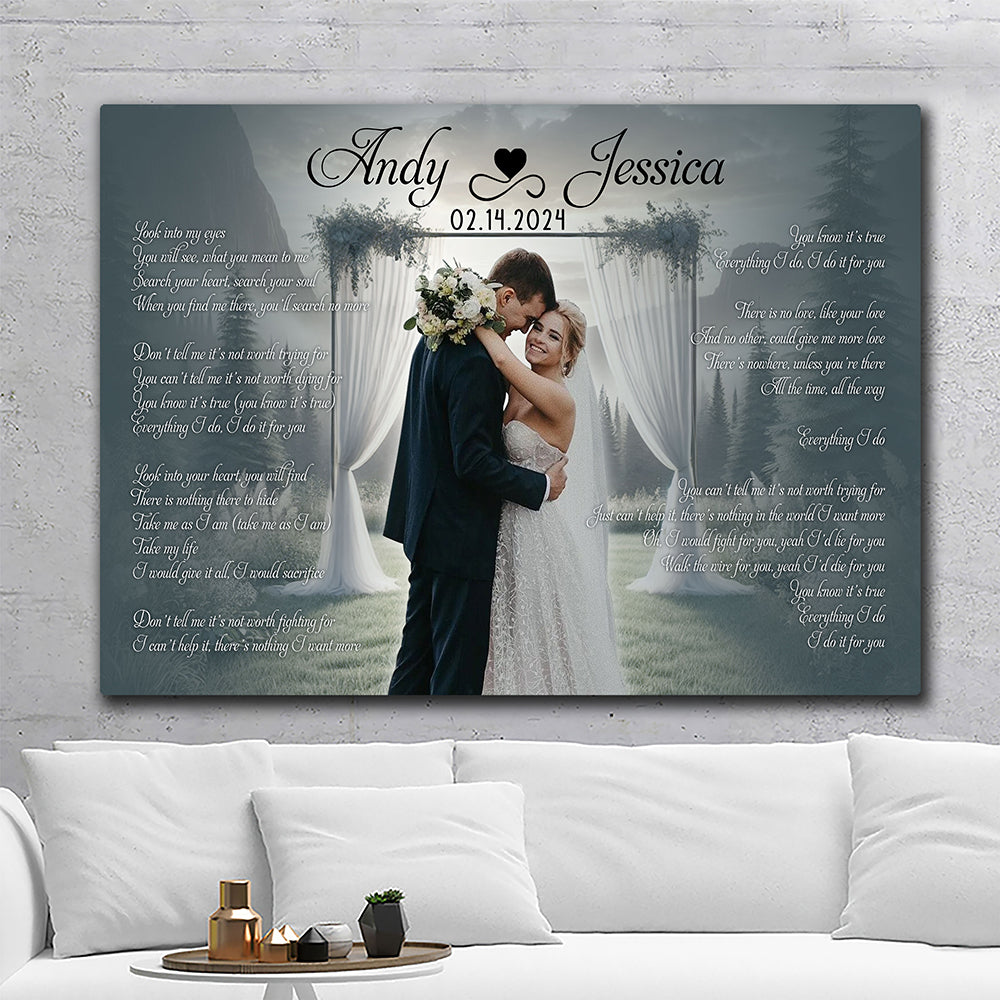 Lyrics Song Canvas Personalized Wedding Anniversary Gift For Couple