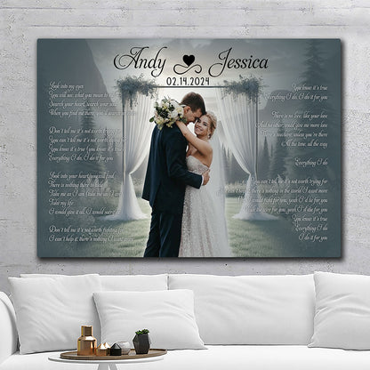 Lyrics Song Canvas Personalized Wedding Anniversary Gift For Couple