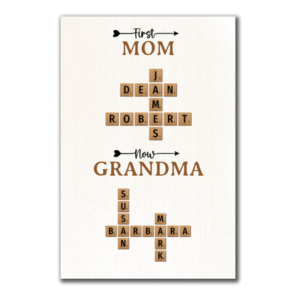 Now Grandma Crossword Puzzle Poster Personalized Gift For Grandma