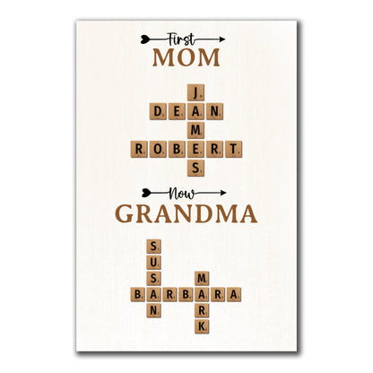Now Grandma Crossword Puzzle Poster Personalized Gift For Grandma