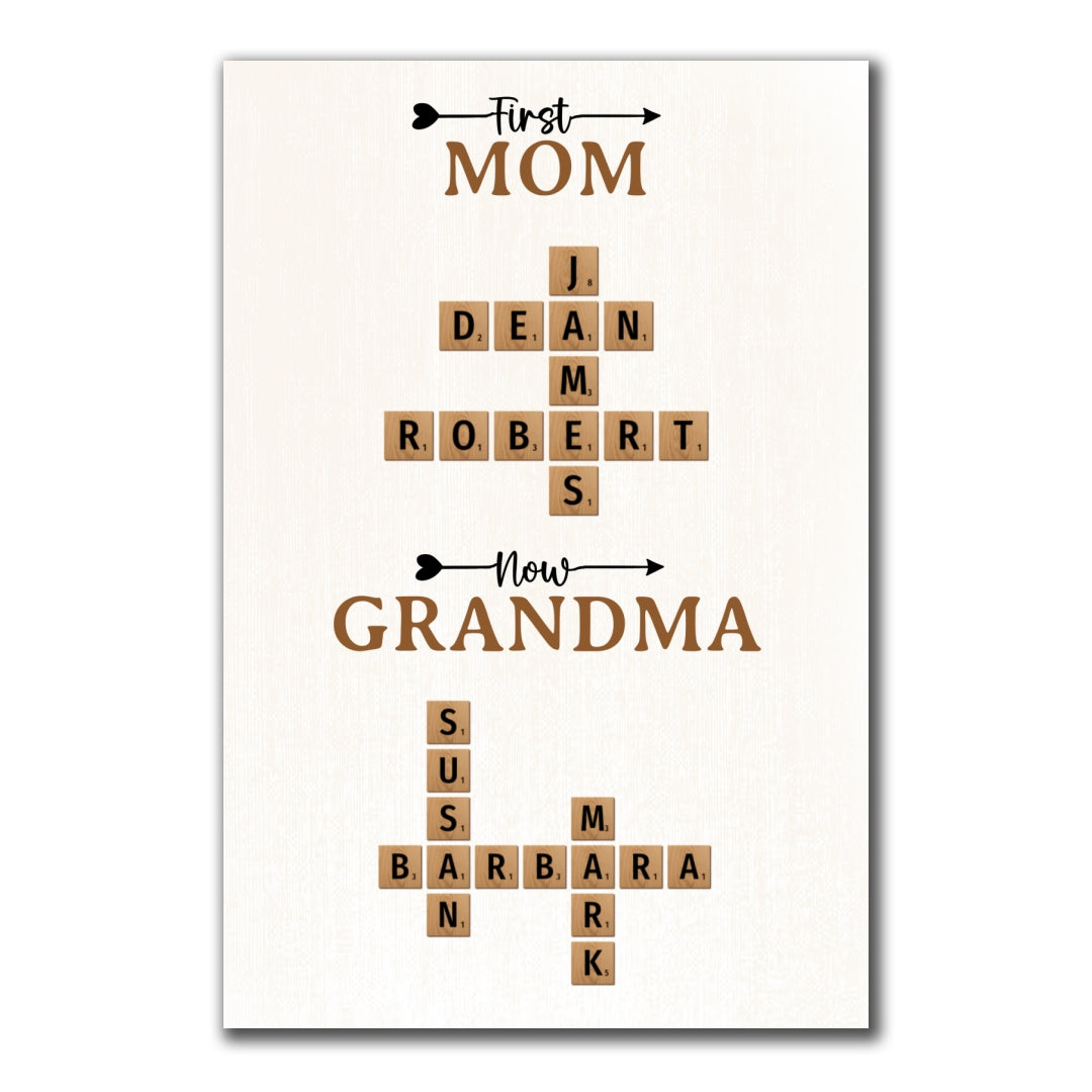 Now Grandma Crossword Puzzle Poster Personalized Gift For Grandma