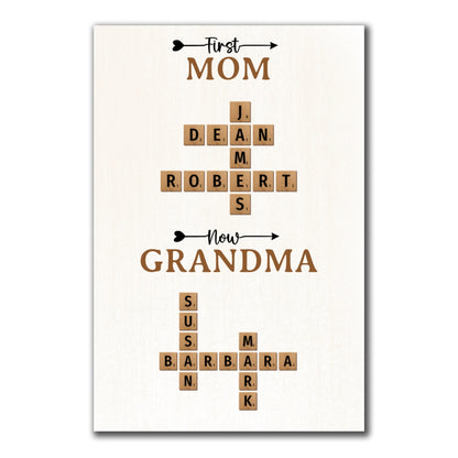Now Grandma Crossword Puzzle Poster Personalized Gift For Grandma