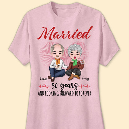Married 50 Years Matching T-shirt Personalized Anniversary Gift For Couple