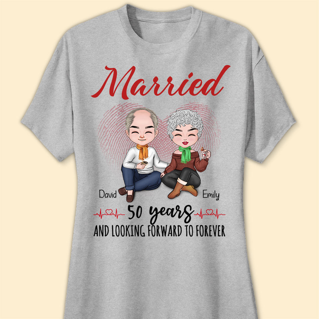 Married 50 Years Matching T-shirt Personalized Anniversary Gift For Couple