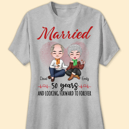 Married 50 Years Matching T-shirt Personalized Anniversary Gift For Couple