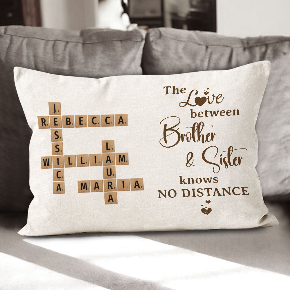 No Distance Love Crossword Puzzle Pillow Personalized Gift For Family