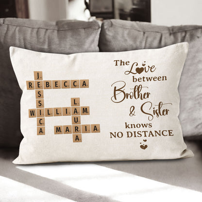No Distance Love Crossword Puzzle Pillow Personalized Gift For Family