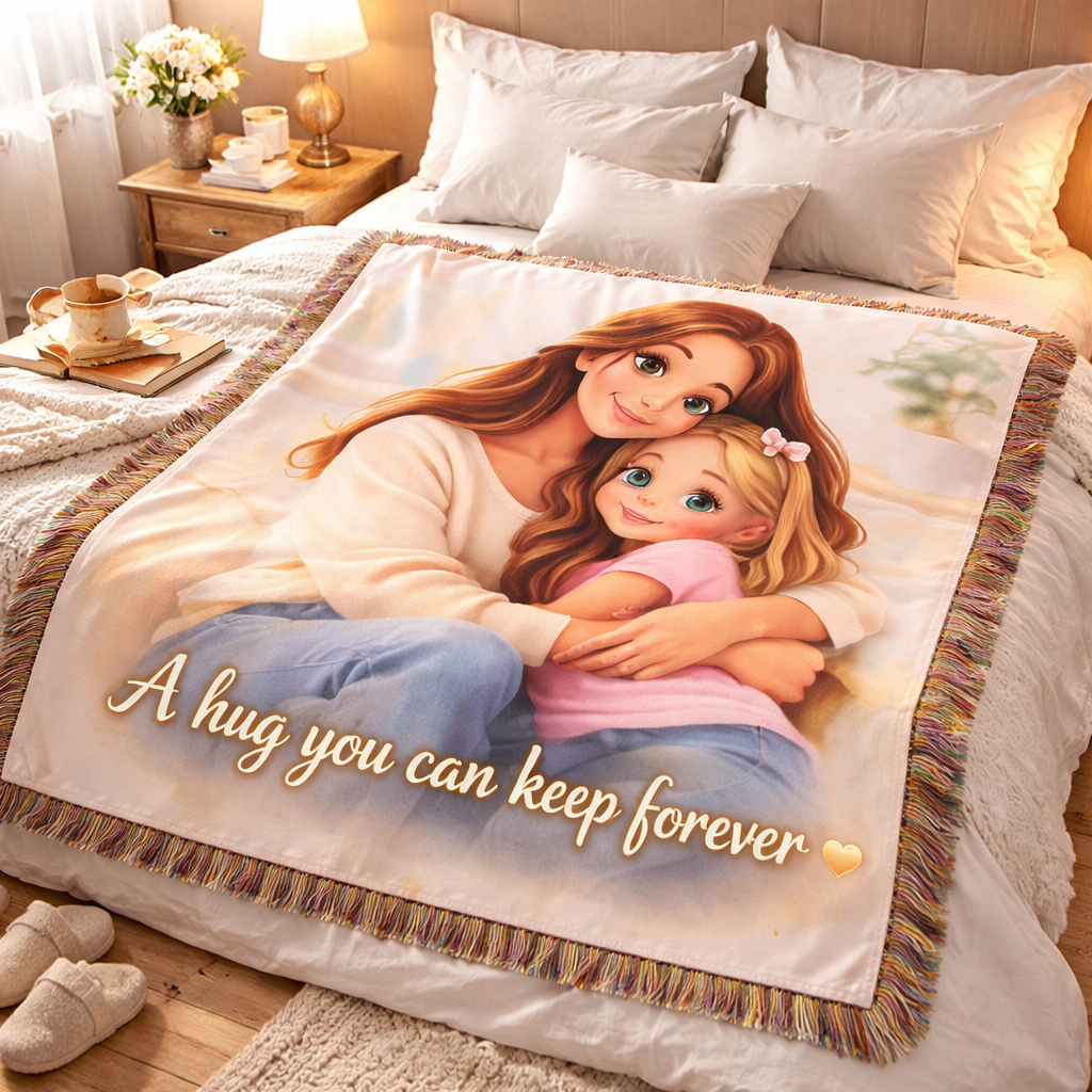 Turn Your Photo into Cartoon Style Blanket, Personalized Gift For Women