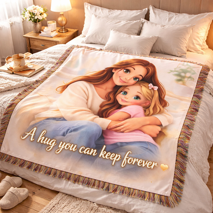 Turn Your Photo into Cartoon Style Blanket, Personalized Gift For Women