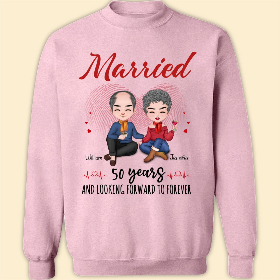 Married 50 Years Matching T-shirt Personalized Anniversary Gift For Couple