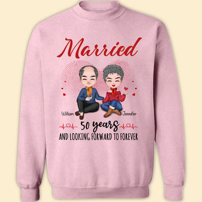 Married 50 Years Matching T-shirt Personalized Anniversary Gift For Couple