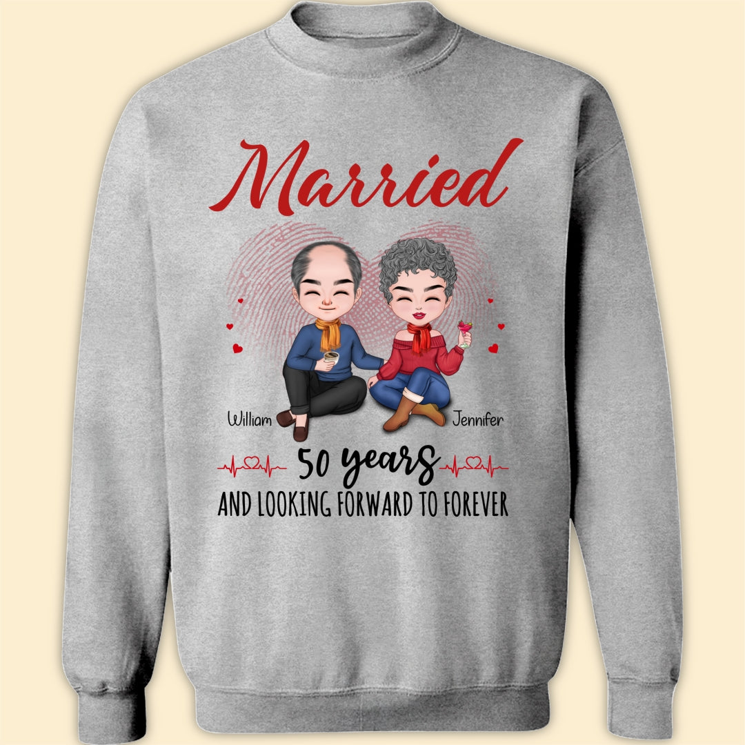 Married 50 Years Matching T-shirt Personalized Anniversary Gift For Couple