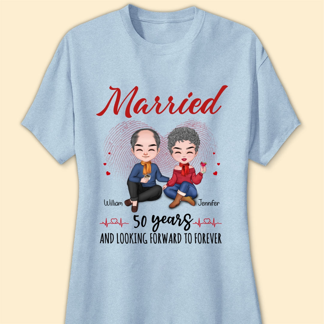 Married 50 Years Matching T-shirt Personalized Anniversary Gift For Couple