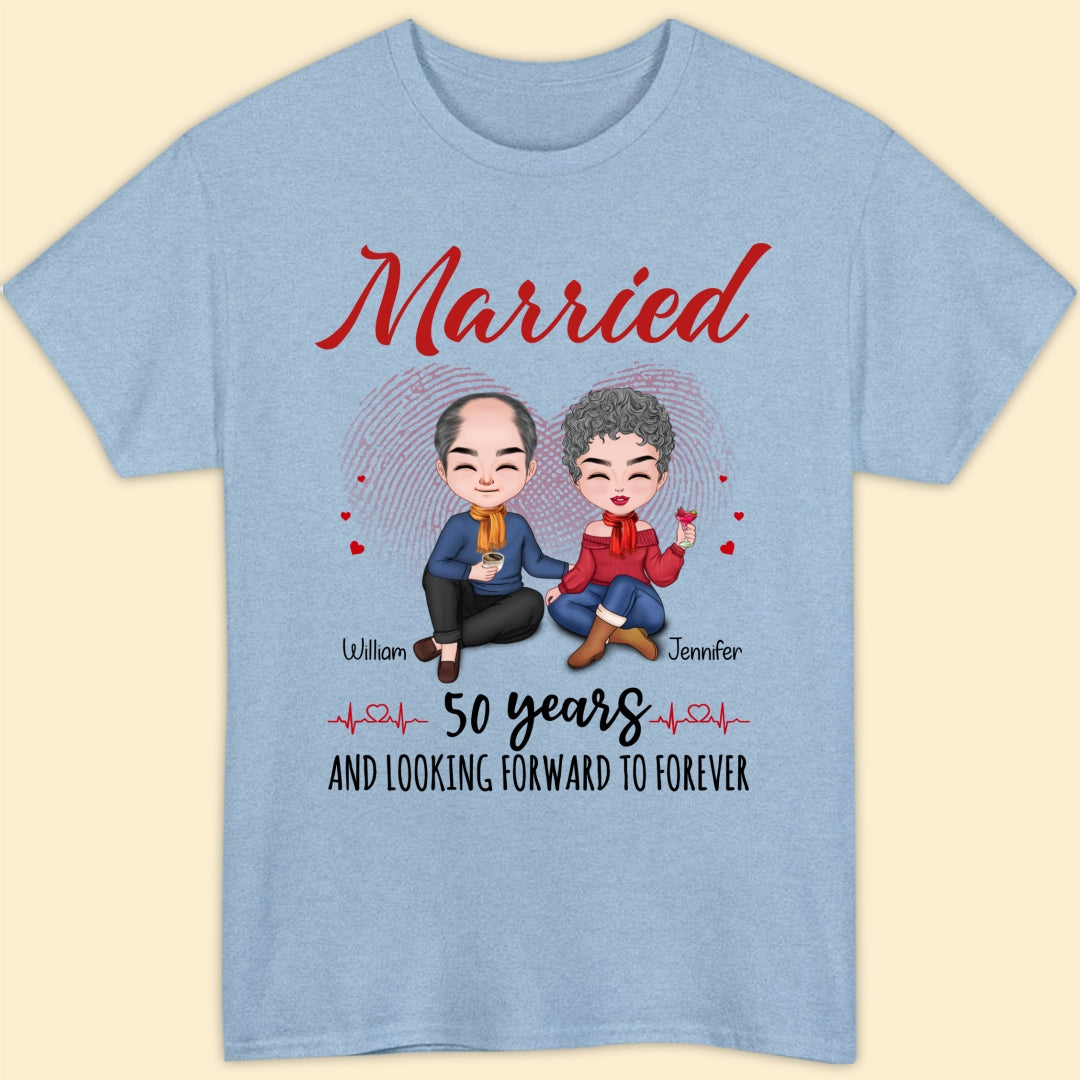 Married 50 Years Matching T-shirt Personalized Anniversary Gift For Couple