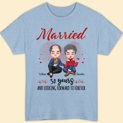 Married 50 Years Matching T-shirt Personalized Anniversary Gift For Couple