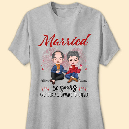 Married 50 Years Matching T-shirt Personalized Anniversary Gift For Couple