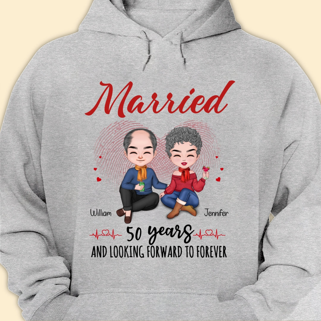 Married 50 Years Matching T-shirt Personalized Anniversary Gift For Couple