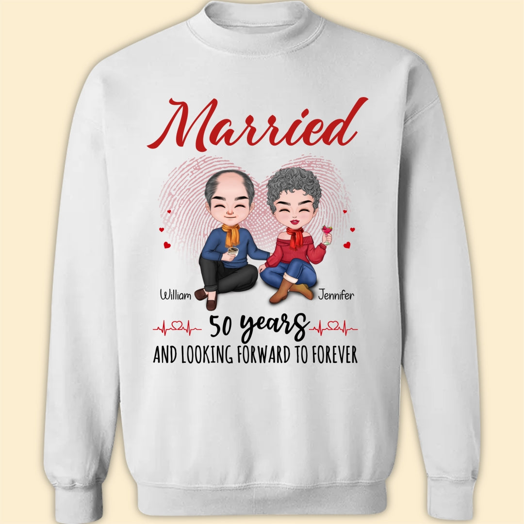 Married 50 Years Matching T-shirt Personalized Anniversary Gift For Couple