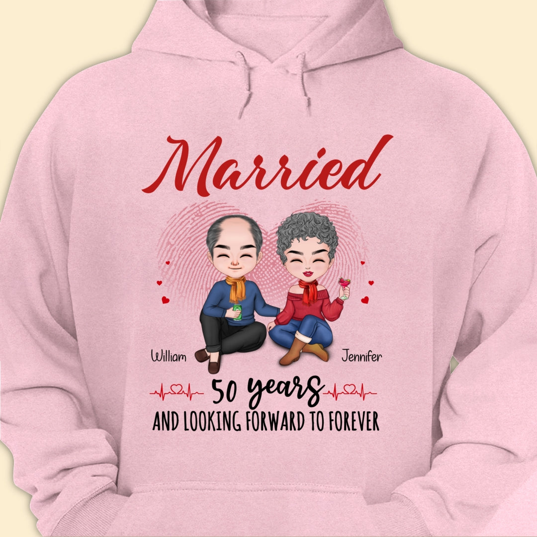 Married 50 Years Matching T-shirt Personalized Anniversary Gift For Couple