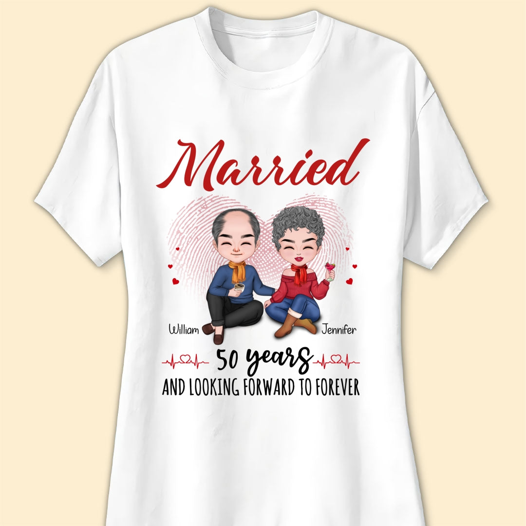 Married 50 Years Matching T-shirt Personalized Anniversary Gift For Couple