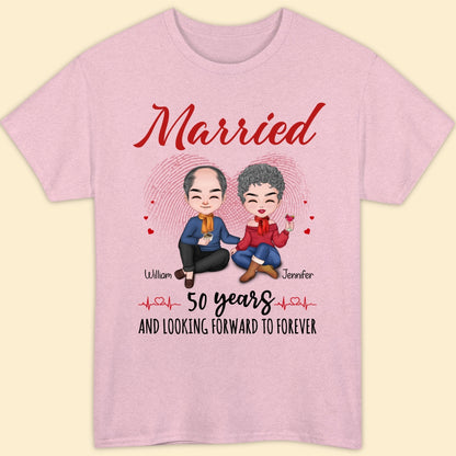 Married 50 Years Matching T-shirt Personalized Anniversary Gift For Couple