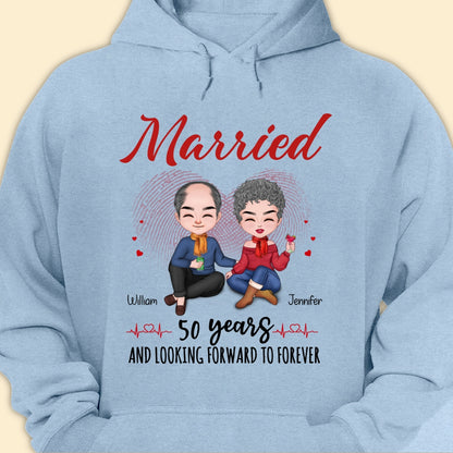 Married 50 Years Matching T-shirt Personalized Anniversary Gift For Couple