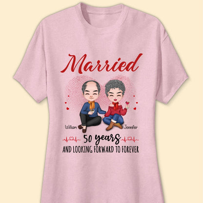 Married 50 Years Matching T-shirt Personalized Anniversary Gift For Couple