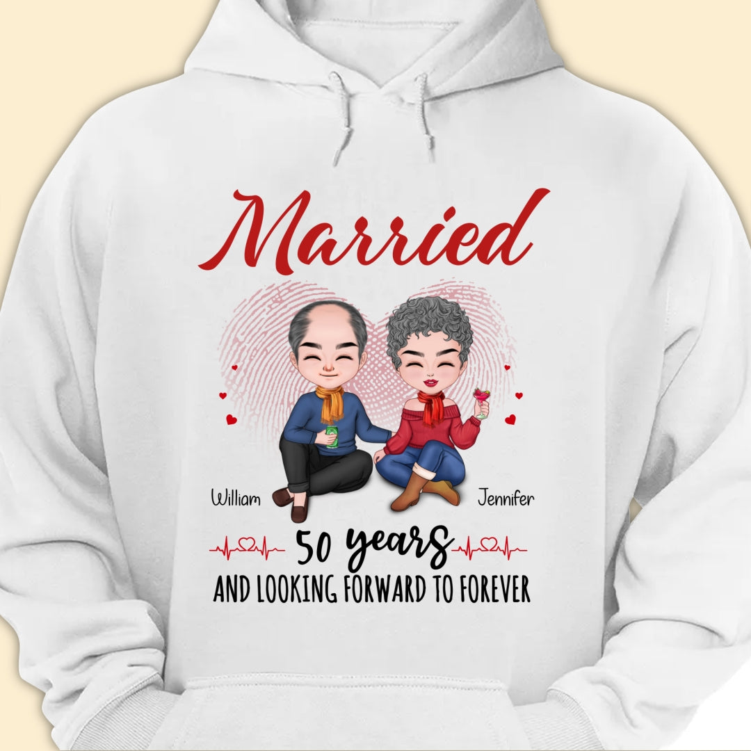 Married 50 Years Matching T-shirt Personalized Anniversary Gift For Couple