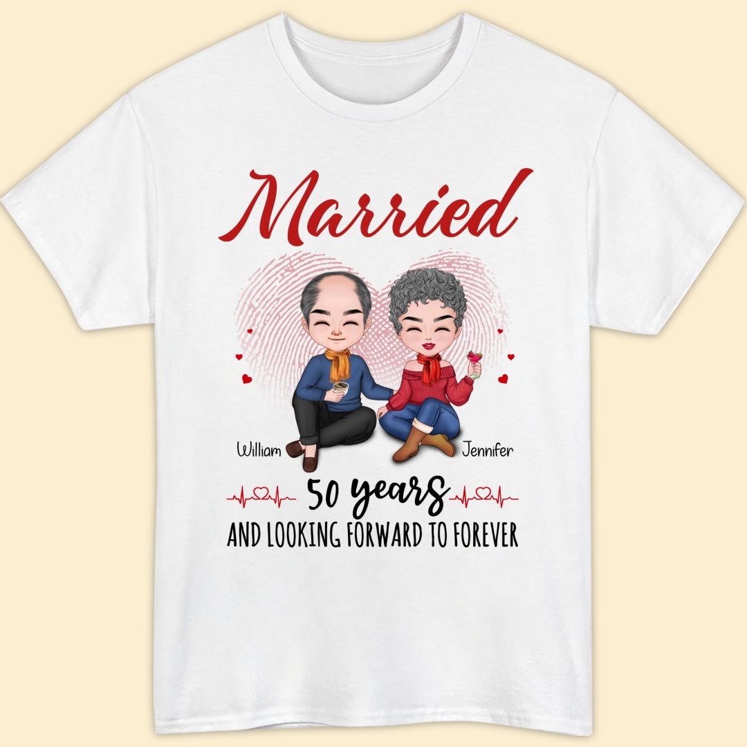 Married 50 Years Matching T-shirt Personalized Anniversary Gift For Couple