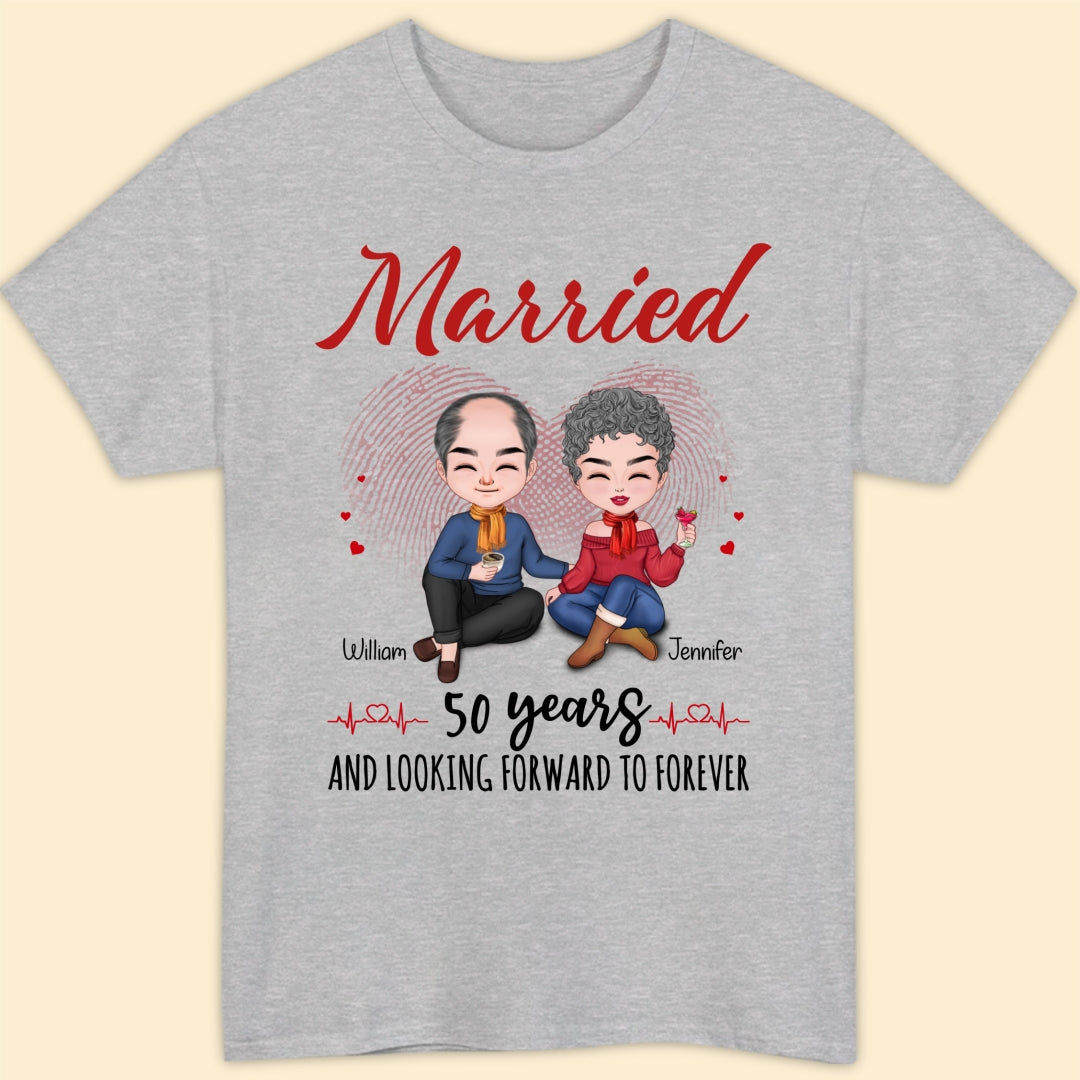 Married 50 Years Matching T-shirt Personalized Anniversary Gift For Couple