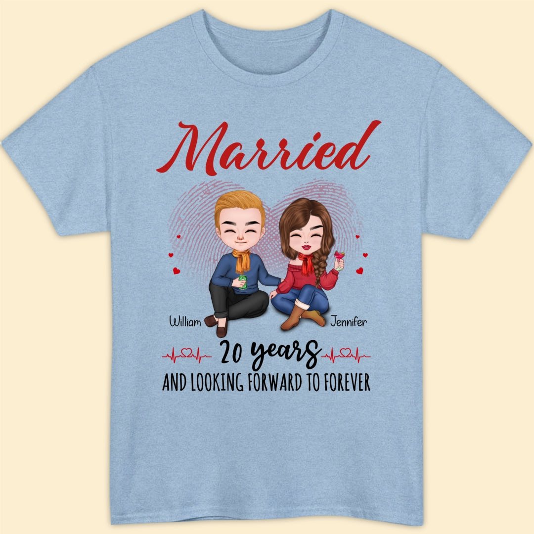 Married 20 Years Matching T-shirt Personalized Anniversary Gift For Couple