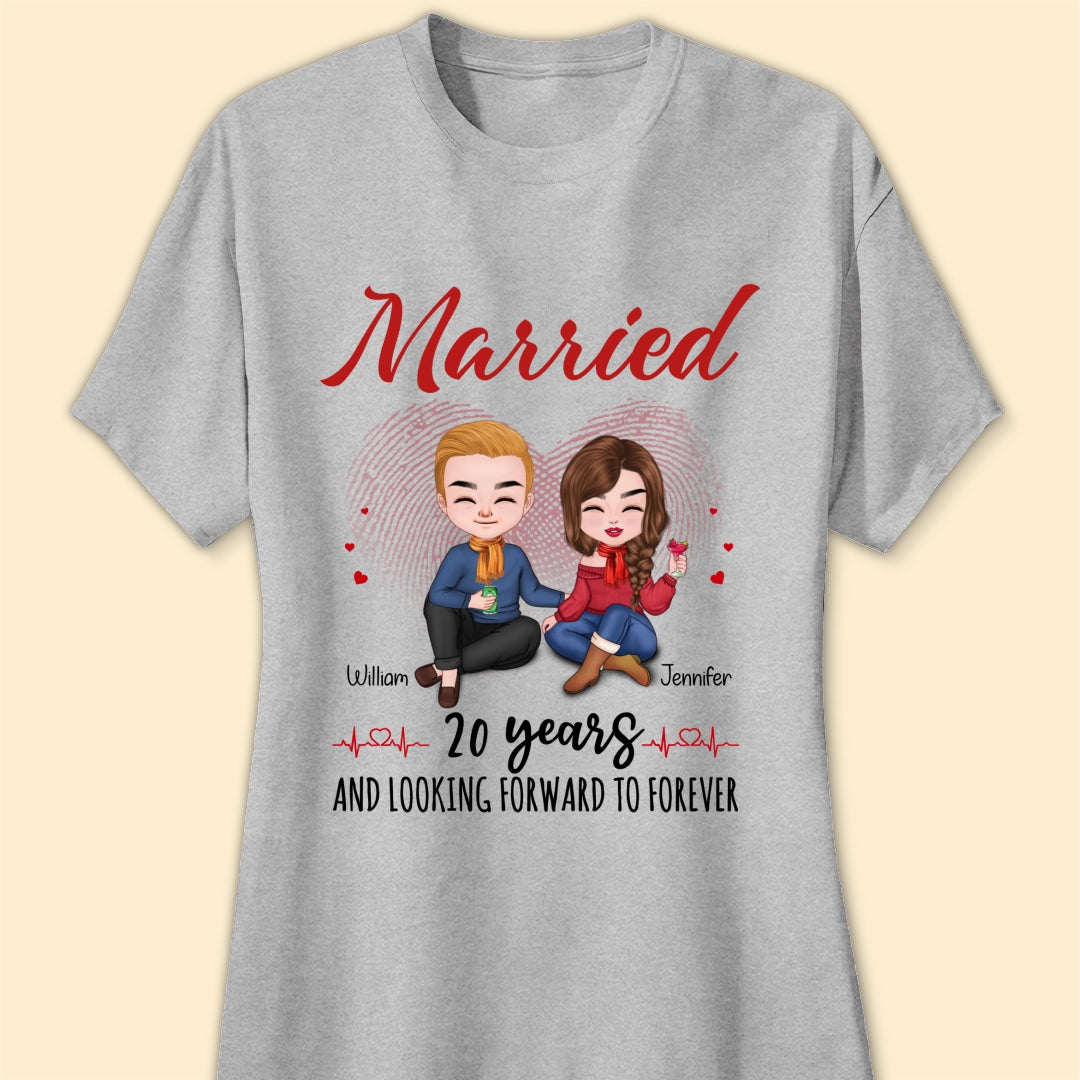 Married 20 Years Matching T-shirt Personalized Anniversary Gift For Couple