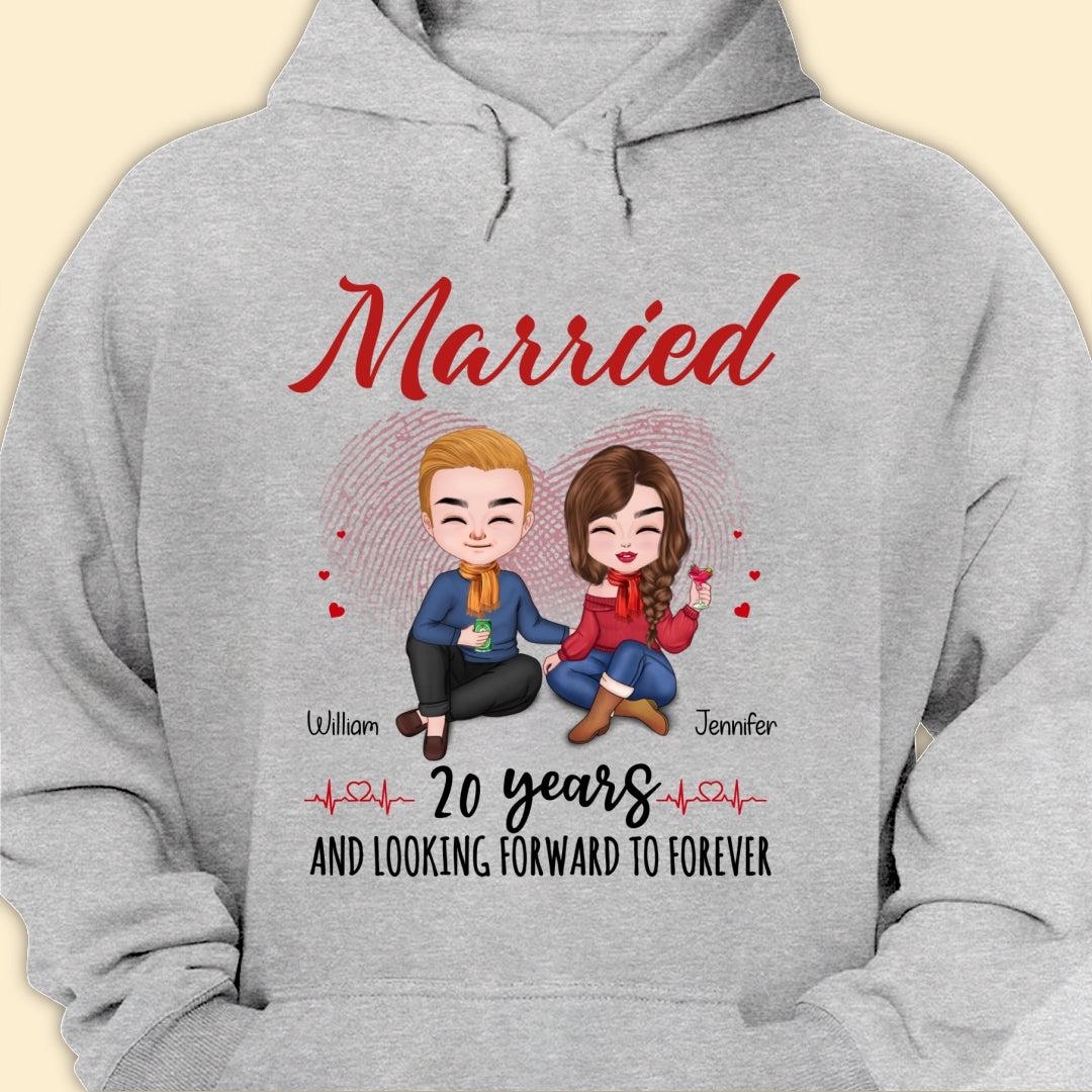 Married 20 Years Matching T-shirt Personalized Anniversary Gift For Couple
