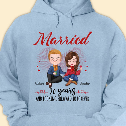 Married 20 Years Matching T-shirt Personalized Anniversary Gift For Couple