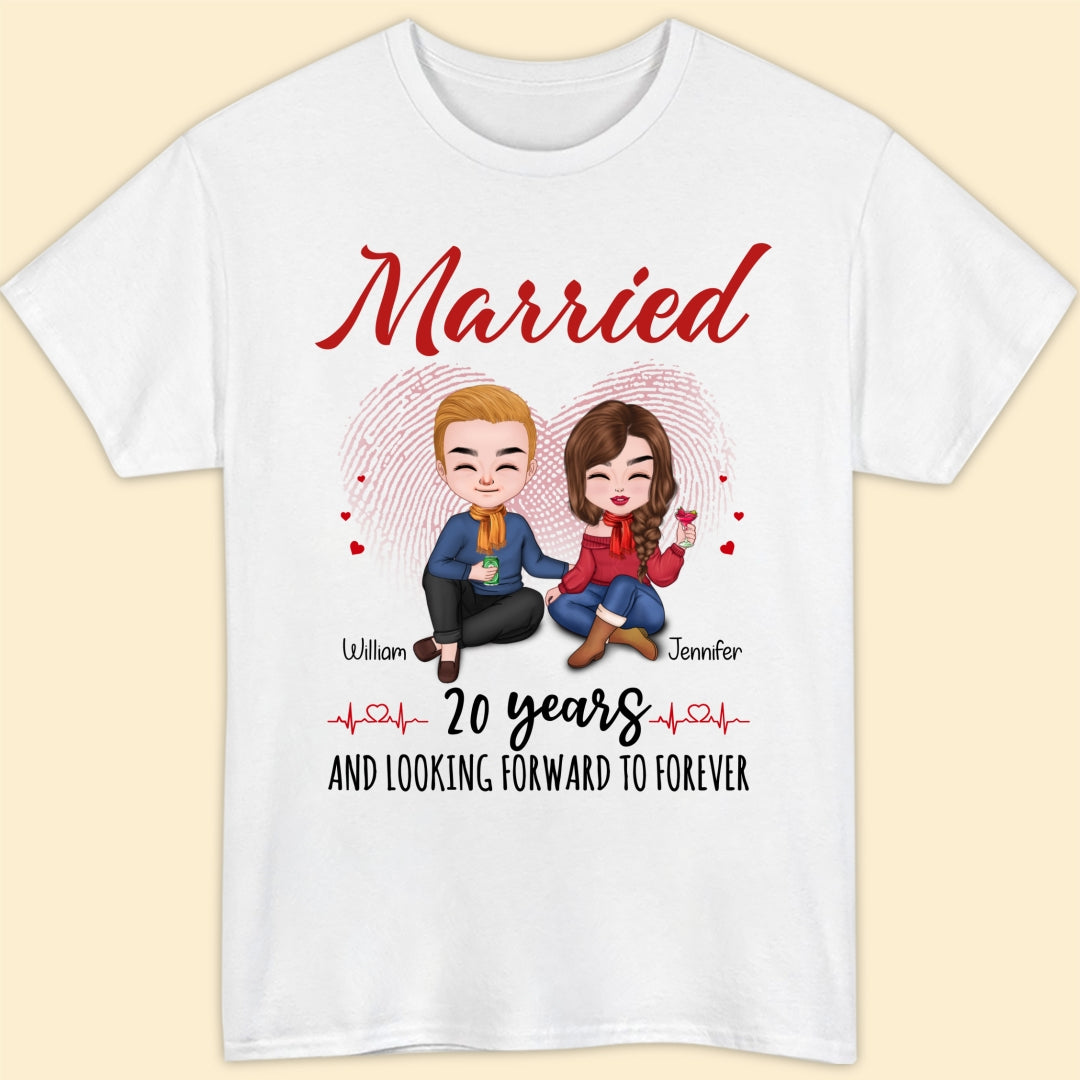 Married 20 Years Matching T-shirt Personalized Anniversary Gift For Couple